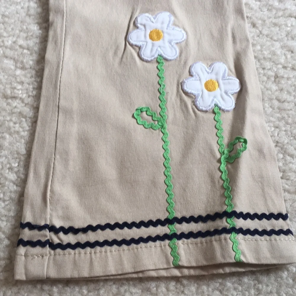 NWT Gymboree khaki flare pants with flower detail